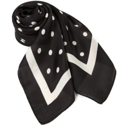 Carré touché soie LAST POINT Noir Polyester 60x60cm
