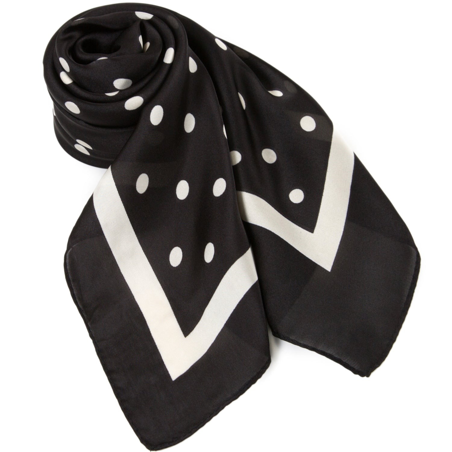 Carré touché soie LAST POINT Noir Polyester 60x60cm