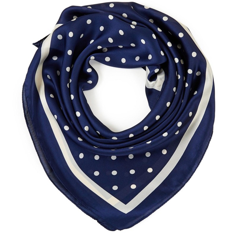 Carré touché soie LAST POINT Bleu Polyester 60x60cm