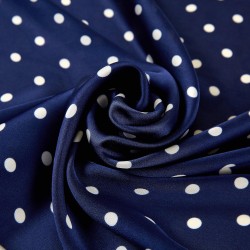 Carré touché soie LAST POINT Bleu Polyester 60x60cm