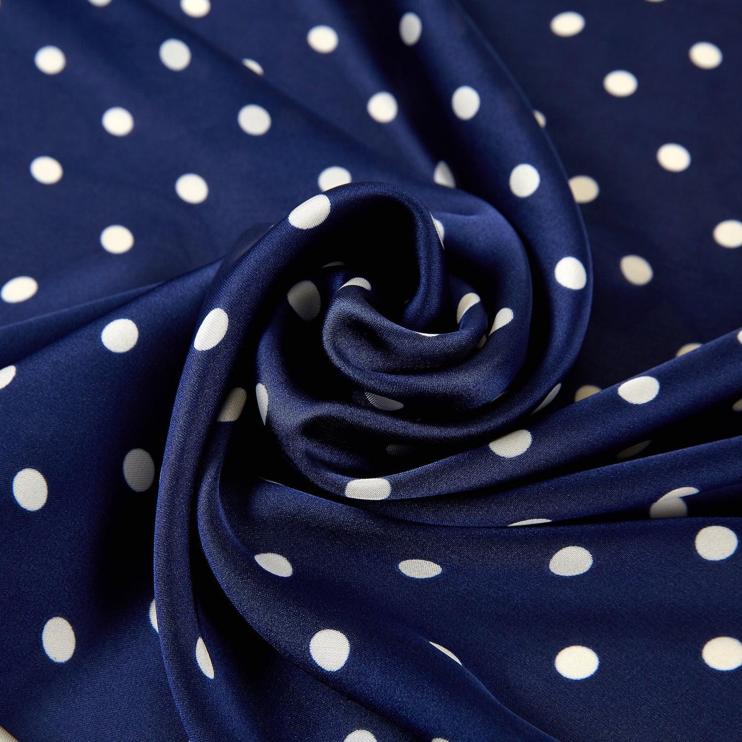 Carré touché soie LAST POINT Bleu Polyester 60x60cm