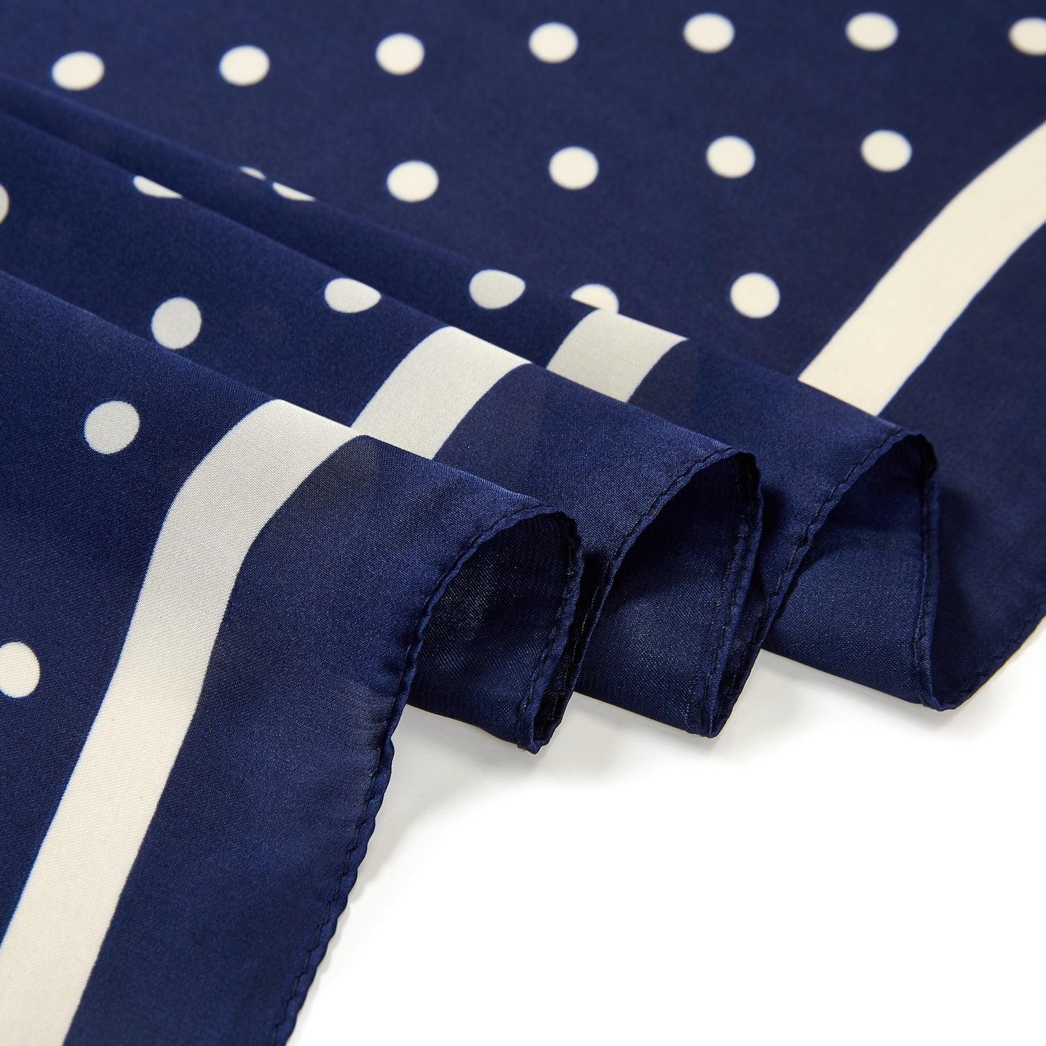 Carré touché soie LAST POINT Bleu Polyester 60x60cm