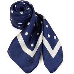 Carré touché soie LAST POINT Bleu Polyester 60x60cm
