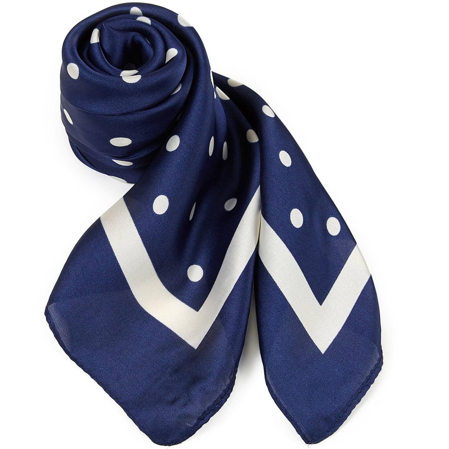 Carré touché soie LAST POINT Bleu Polyester 60x60cm