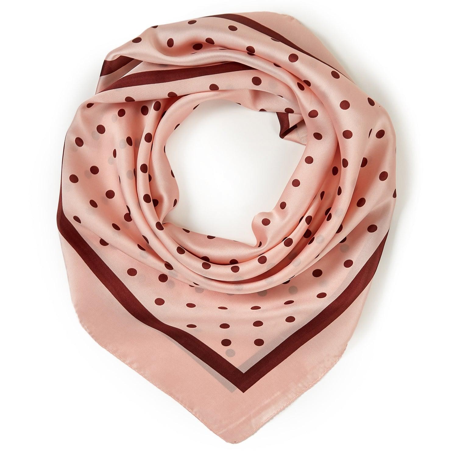 Carré touché soie LAST POINT Rose Polyester 60x60cm