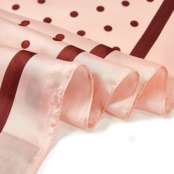 Carré touché soie LAST POINT Rose Polyester 60x60cm