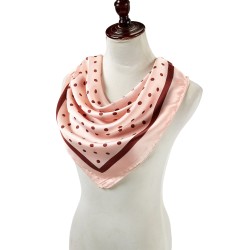 Carré touché soie LAST POINT Rose Polyester 60x60cm