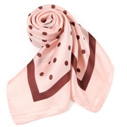 Carré touché soie LAST POINT Rose Polyester 60x60cm