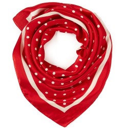 Carré touché soie LAST POINT Rouge Polyester 60x60cm