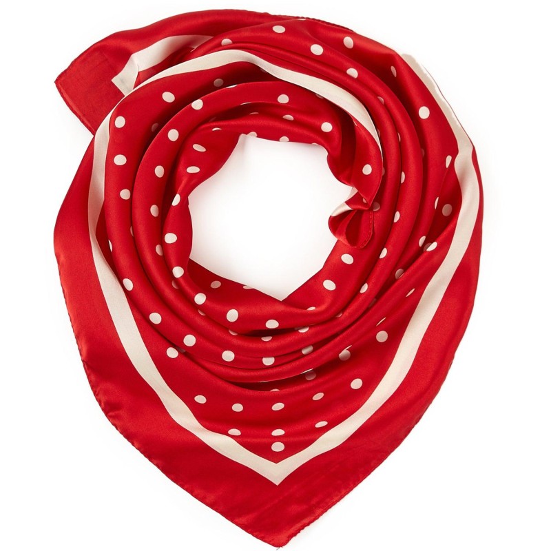 Carré touché soie LAST POINT Rouge Polyester 60x60cm