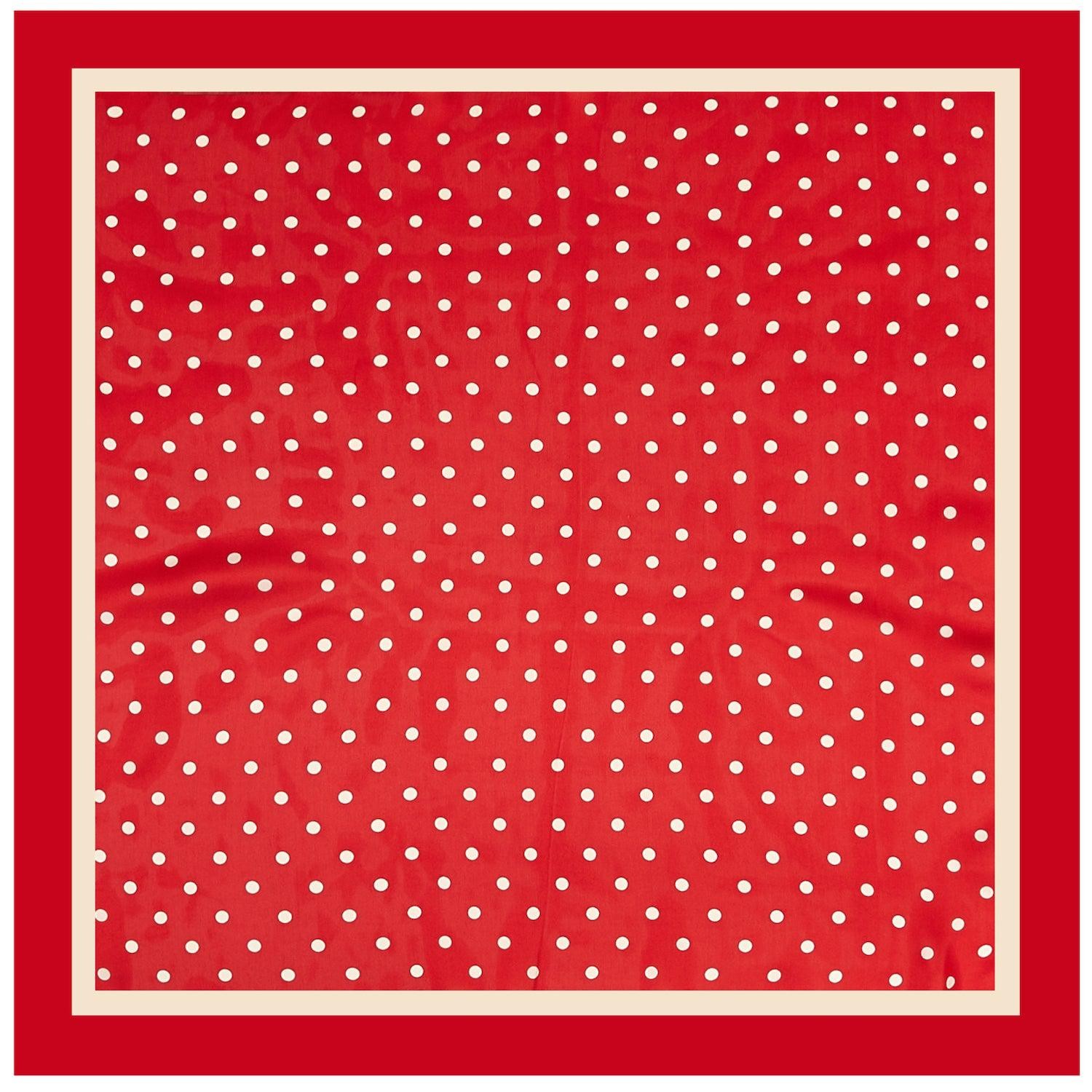 Carré touché soie LAST POINT Rouge Polyester 60x60cm