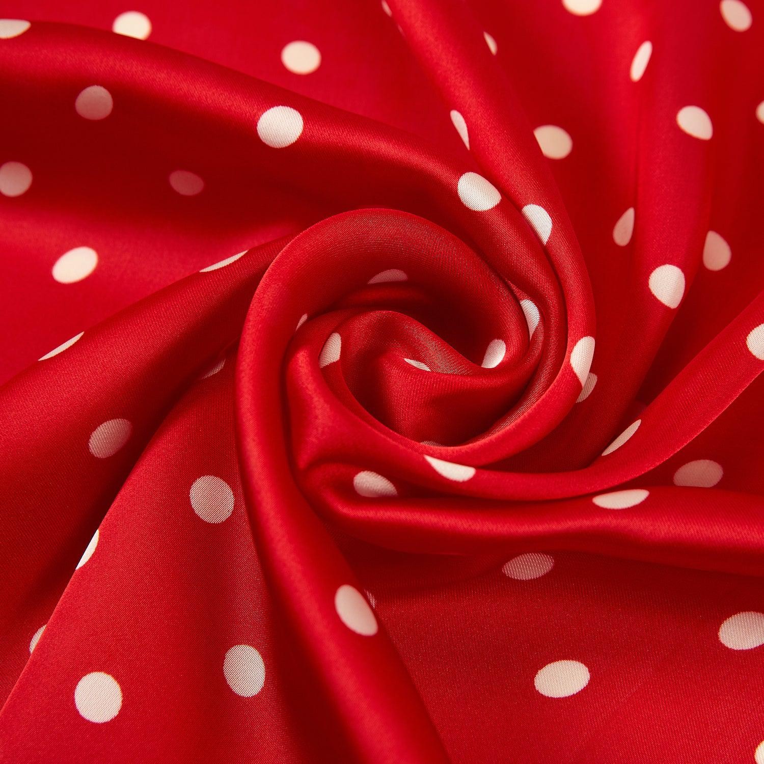Carré touché soie LAST POINT Rouge Polyester 60x60cm