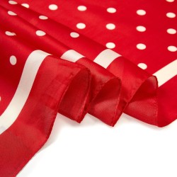 Carré touché soie LAST POINT Rouge Polyester 60x60cm