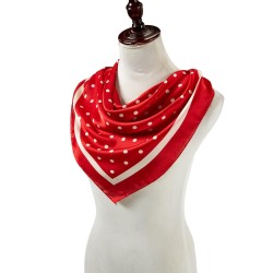 Carré touché soie LAST POINT Rouge Polyester 60x60cm