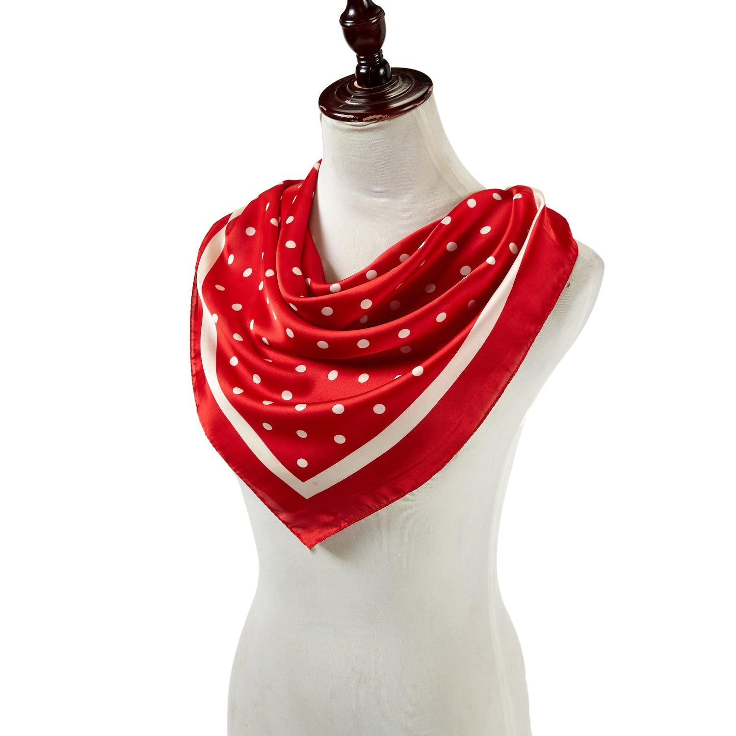 Carré touché soie LAST POINT Rouge Polyester 60x60cm