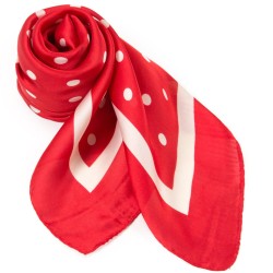 Carré touché soie LAST POINT Rouge Polyester 60x60cm