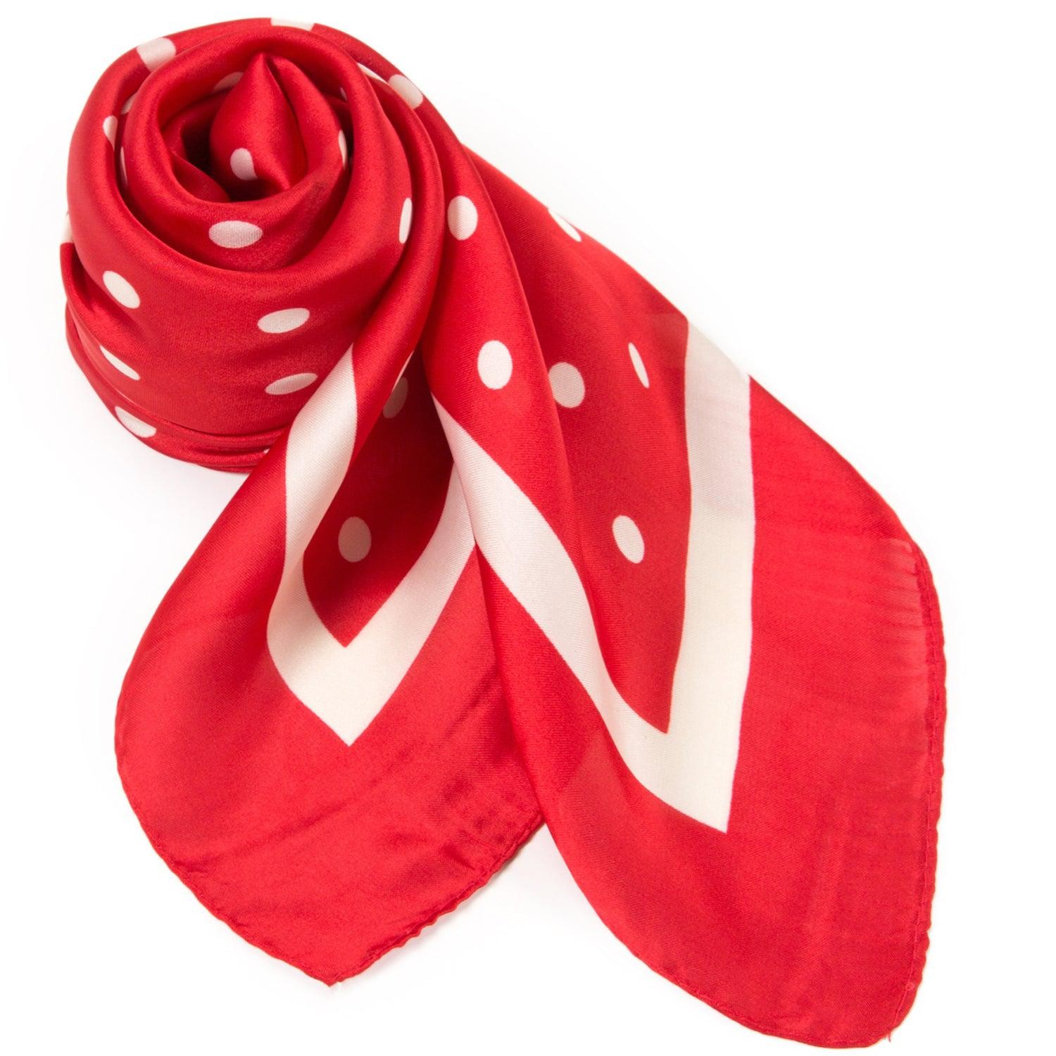 Carré touché soie LAST POINT Rouge Polyester 60x60cm
