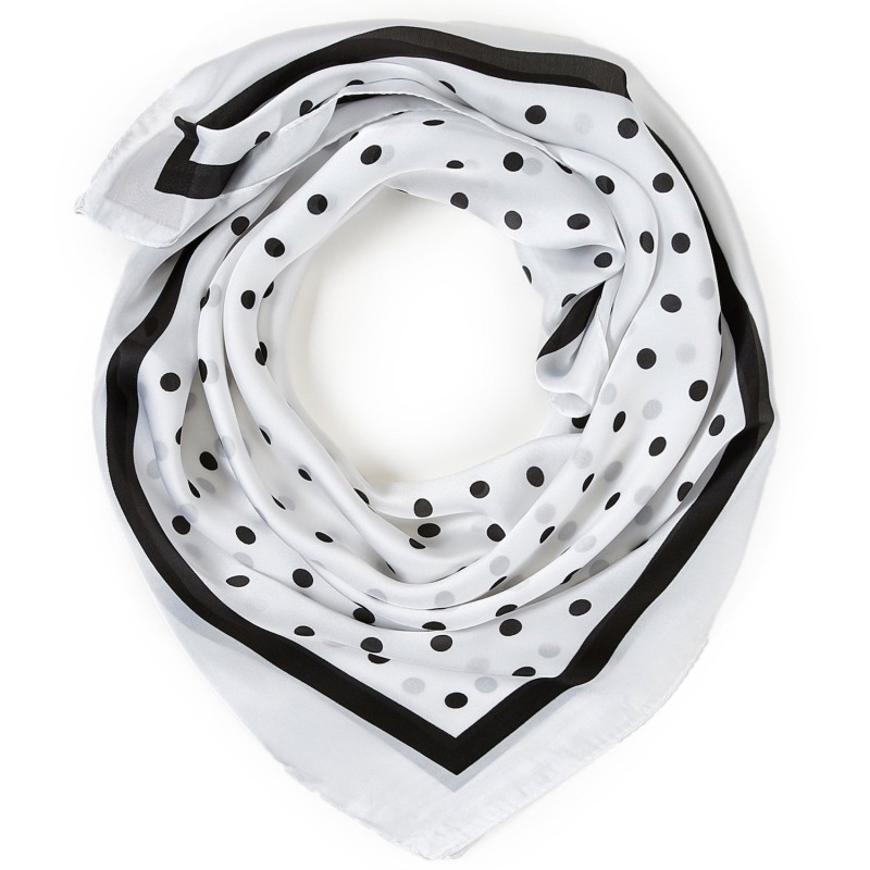 Carré touché soie LAST POINT Blanc Polyester 60x60cm