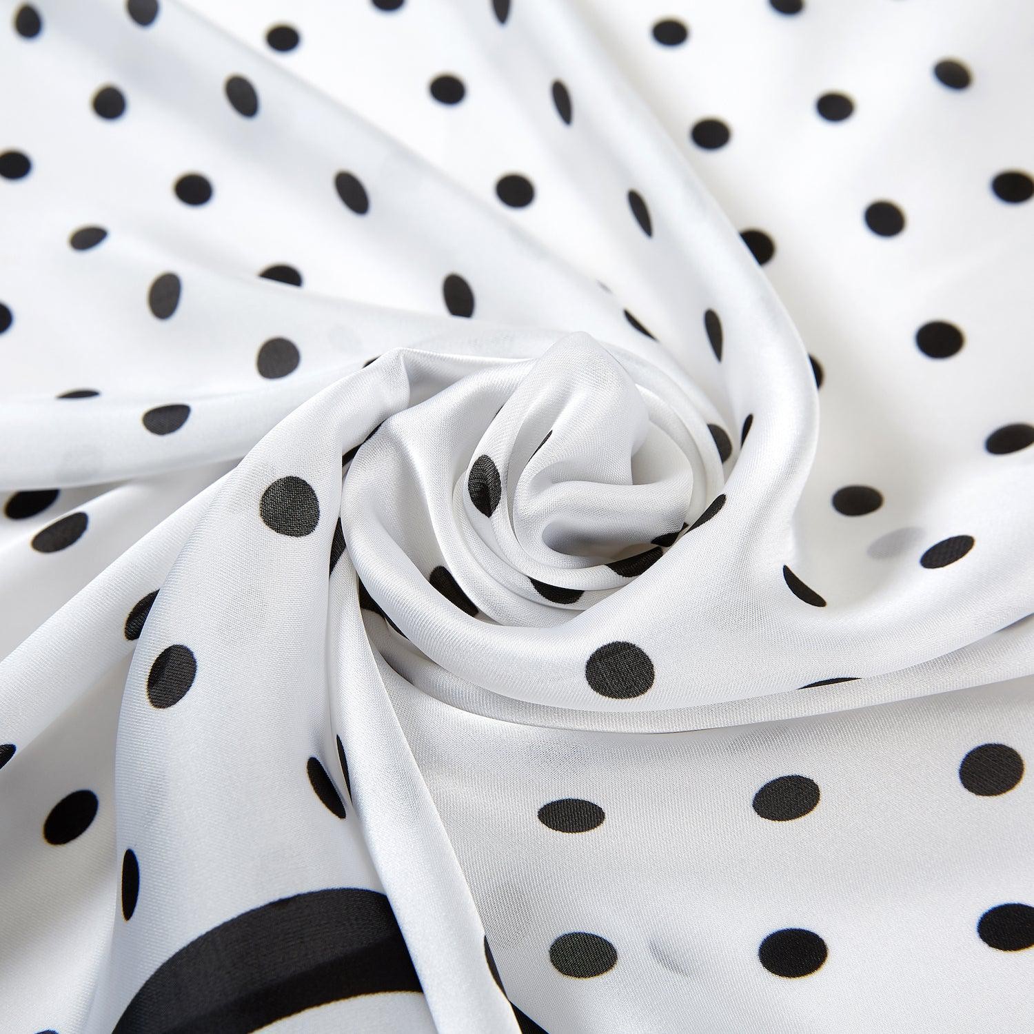 Carré touché soie LAST POINT Blanc Polyester 60x60cm