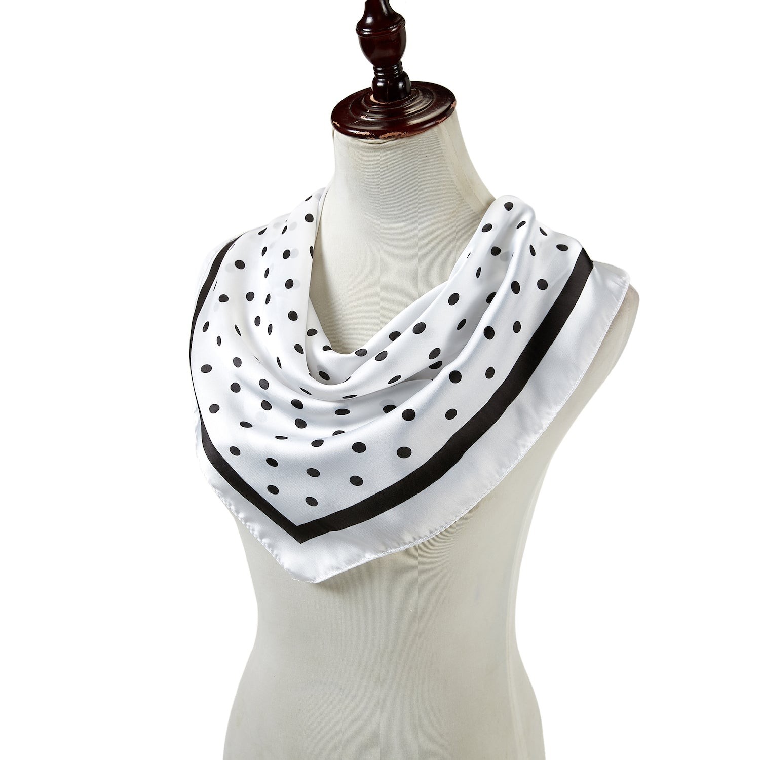 Carré touché soie LAST POINT Blanc Polyester 60x60cm