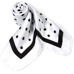 Carré touché soie LAST POINT Blanc Polyester 60x60cm