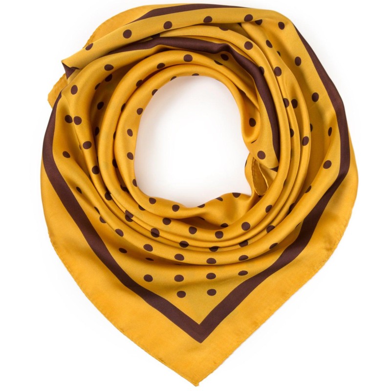 Carré touché soie LAST POINT Jaune Polyester 60x60cm