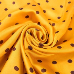 Carré touché soie LAST POINT Jaune Polyester 60x60cm