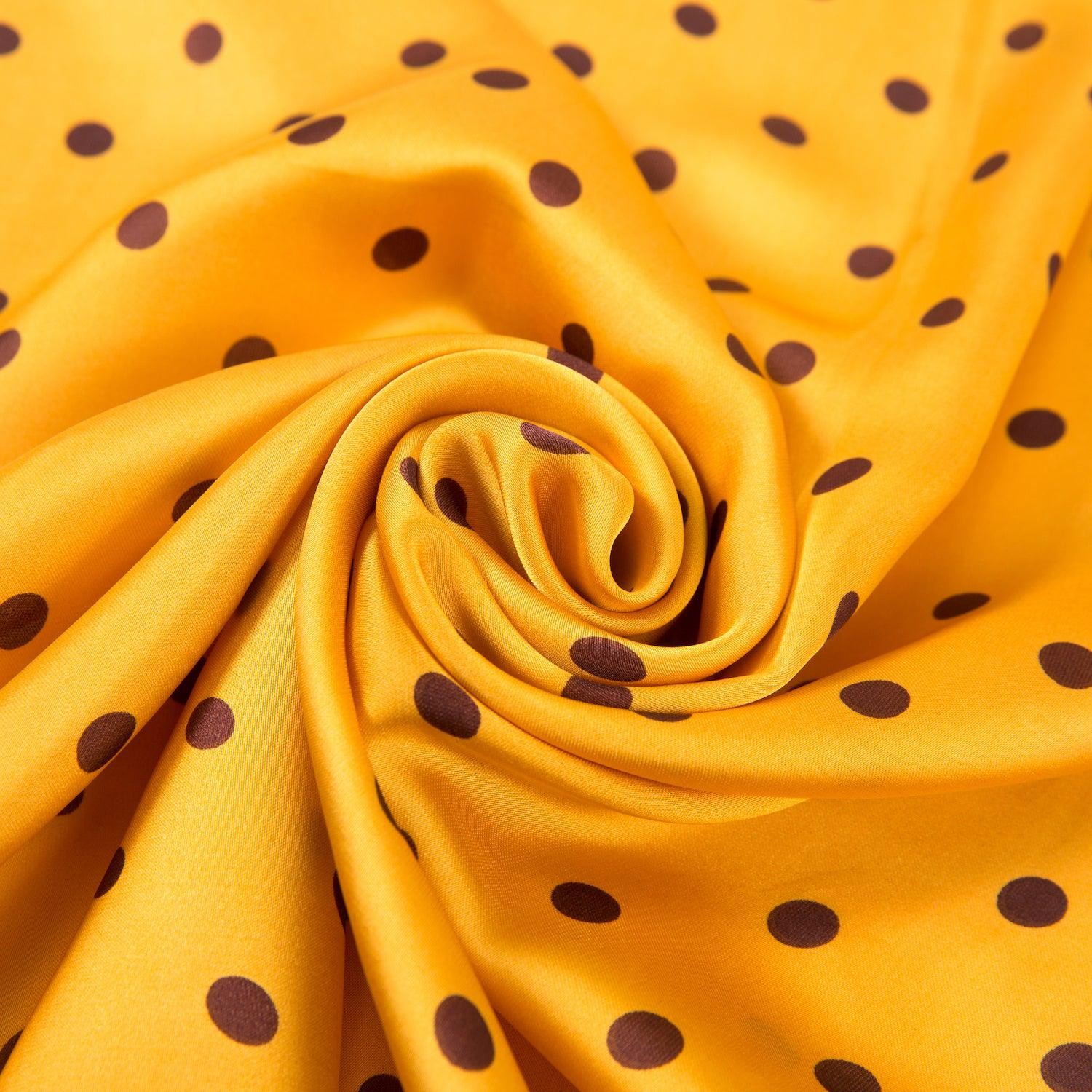 Carré touché soie LAST POINT Jaune Polyester 60x60cm