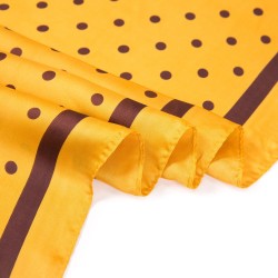 Carré touché soie LAST POINT Jaune Polyester 60x60cm