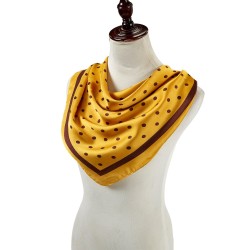 Carré touché soie LAST POINT Jaune Polyester 60x60cm