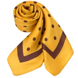 Carré touché soie LAST POINT Jaune Polyester 60x60cm