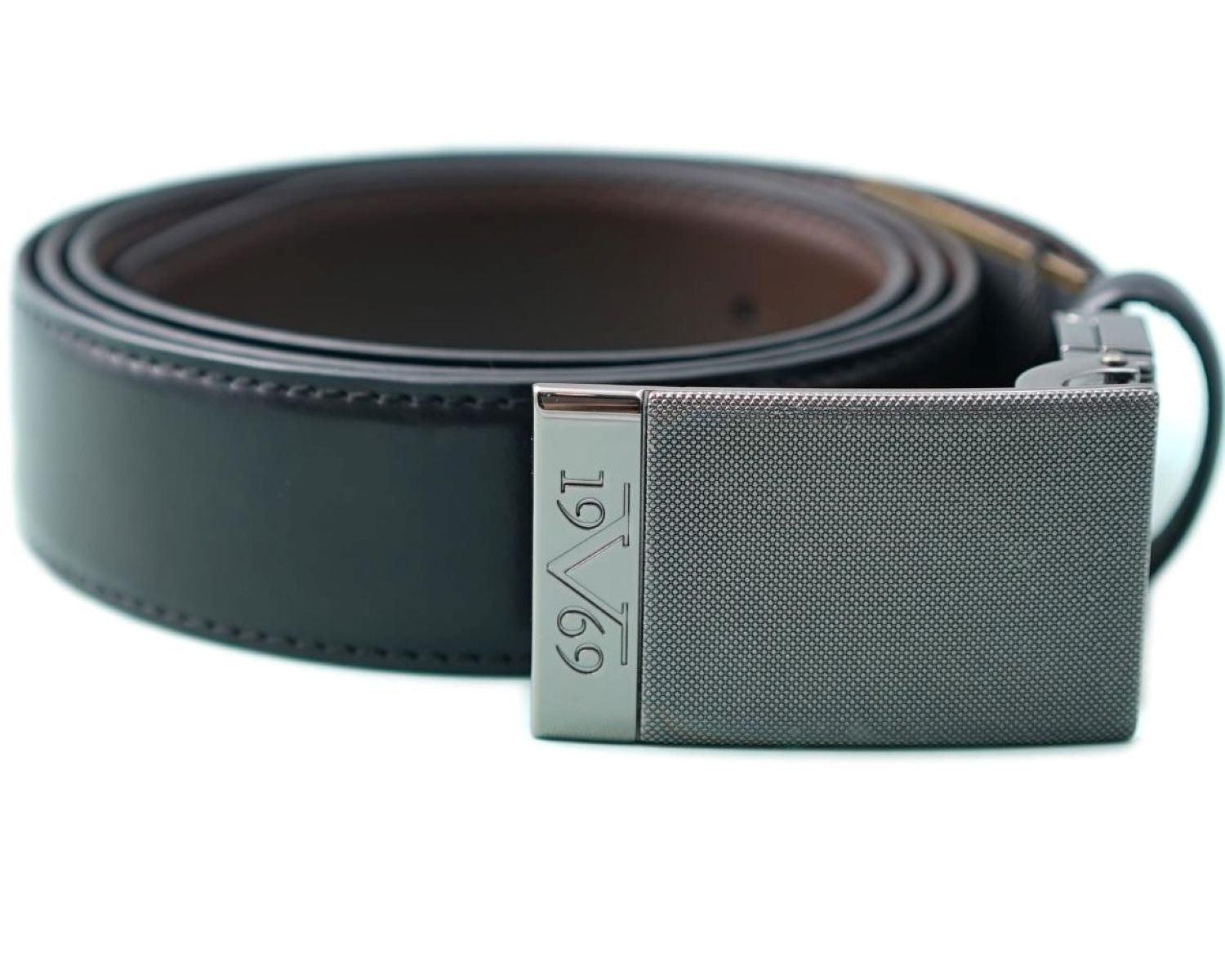 Ceinture Fabio Noir/Marron 100% Cuir AJUSTABLE
