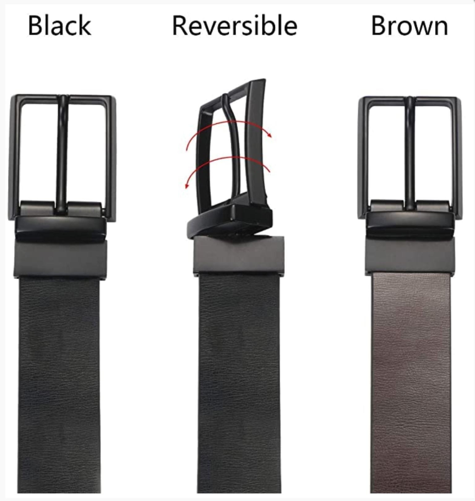 Ceinture Fabio Noir/Marron 100% Cuir AJUSTABLE