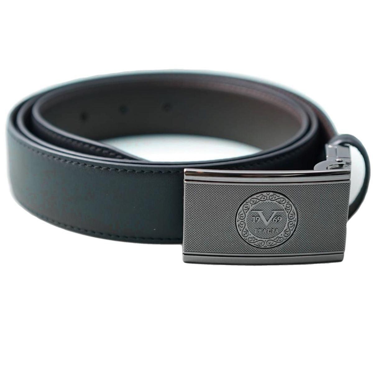 Ceinture Giorgio Noir/Marron 100% Cuir AJUSTABLE
