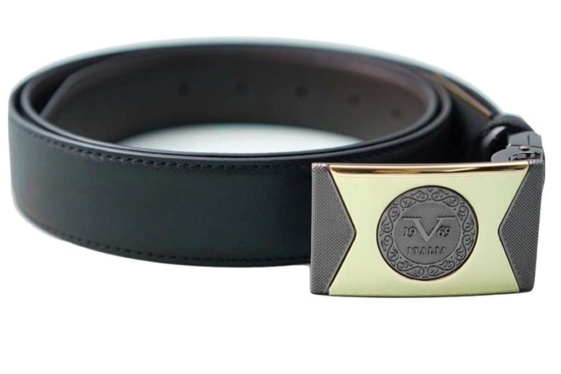 Ceinture Guiseppe Noir/Marron 100% Cuir AJUSTABLE