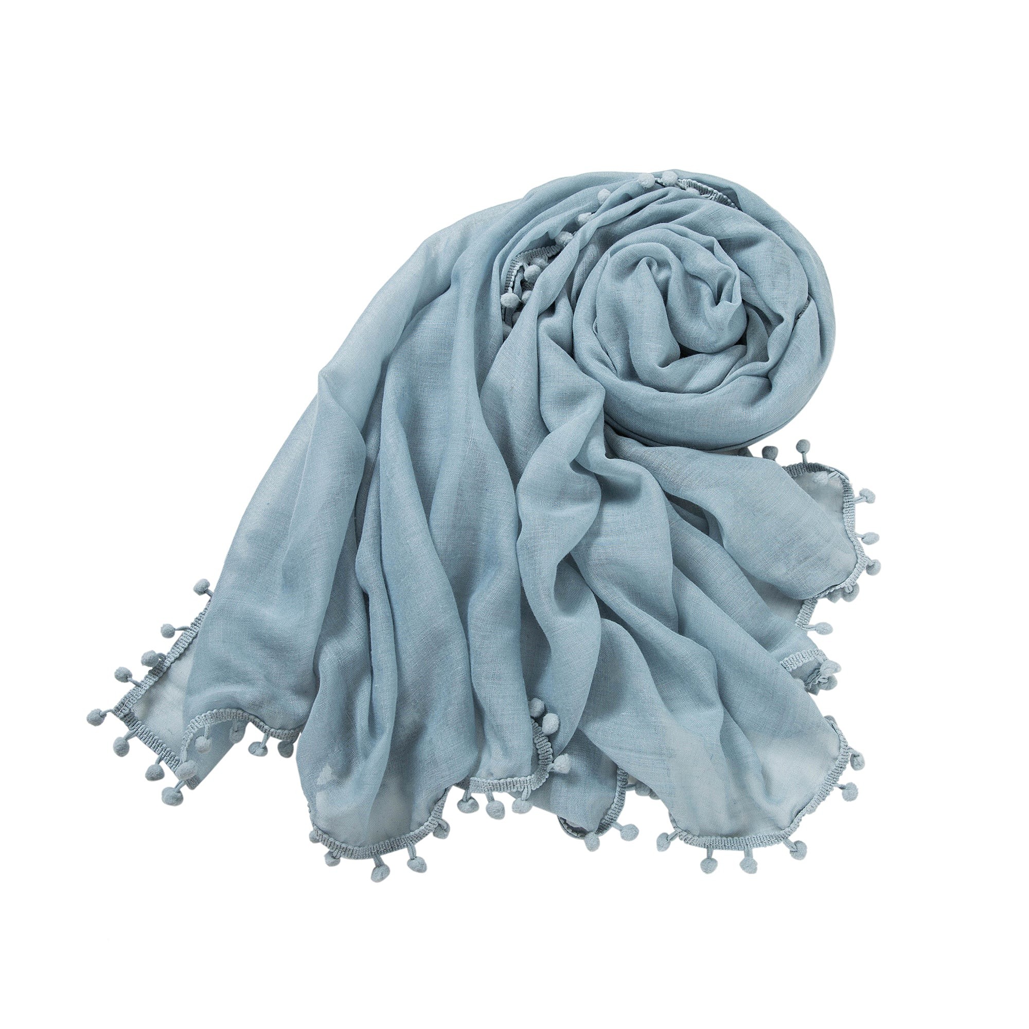 Chèche coton bleu ciel Elvia Bleu 100% Coton 180x70cm