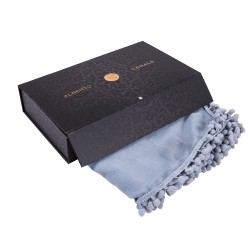 Chèche coton bleu ciel Elvia Bleu 100% Coton 180x70cm