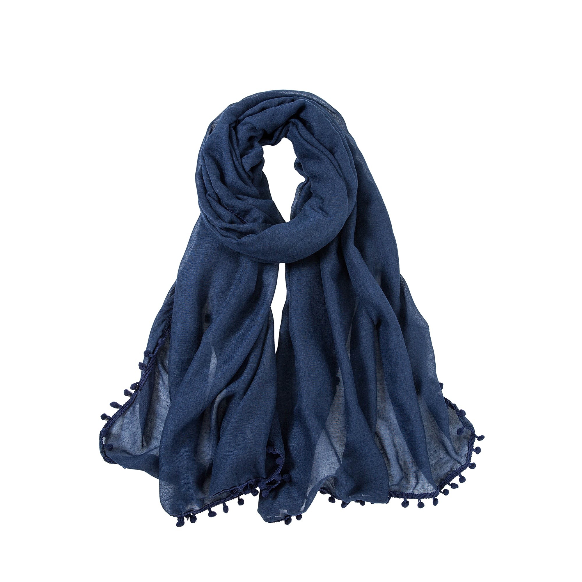 Chèche coton bleu marine Elvia Marine 100% Coton 180x70cm