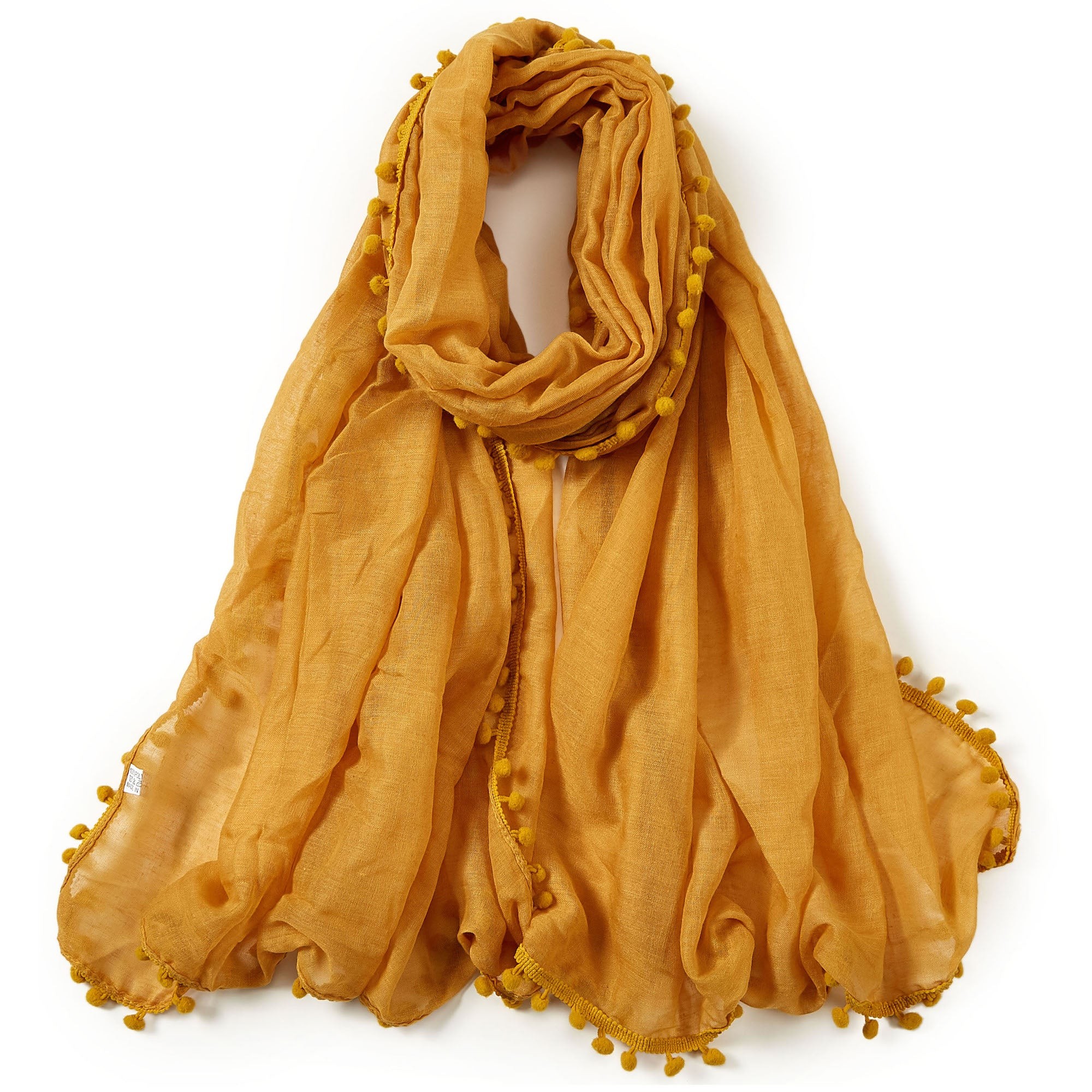 Chèche coton jaune or Elvia Corail 100% Coton 180x70cm
