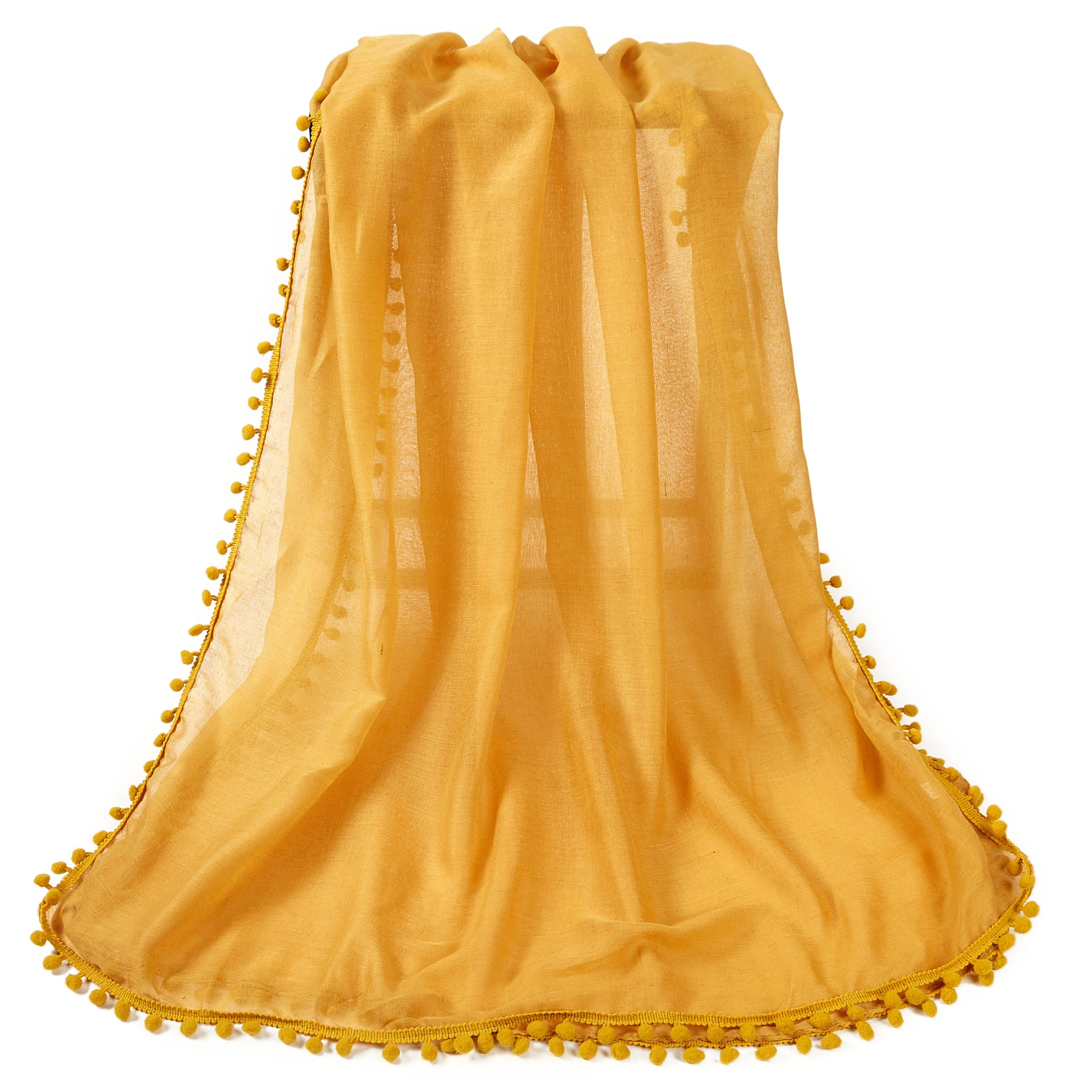 Chèche coton jaune or Elvia Corail 100% Coton 180x70cm