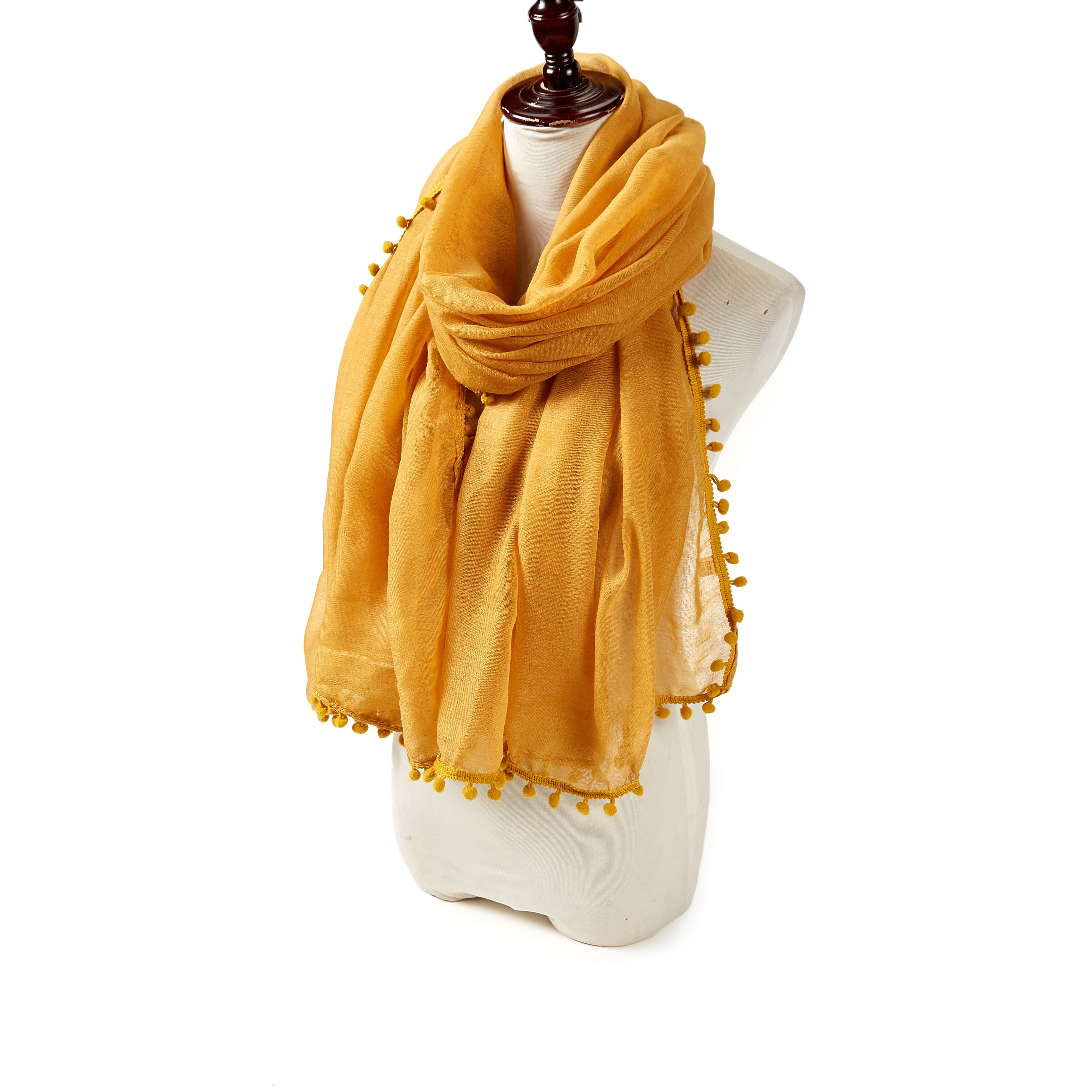 Chèche coton jaune or Elvia Corail 100% Coton 180x70cm