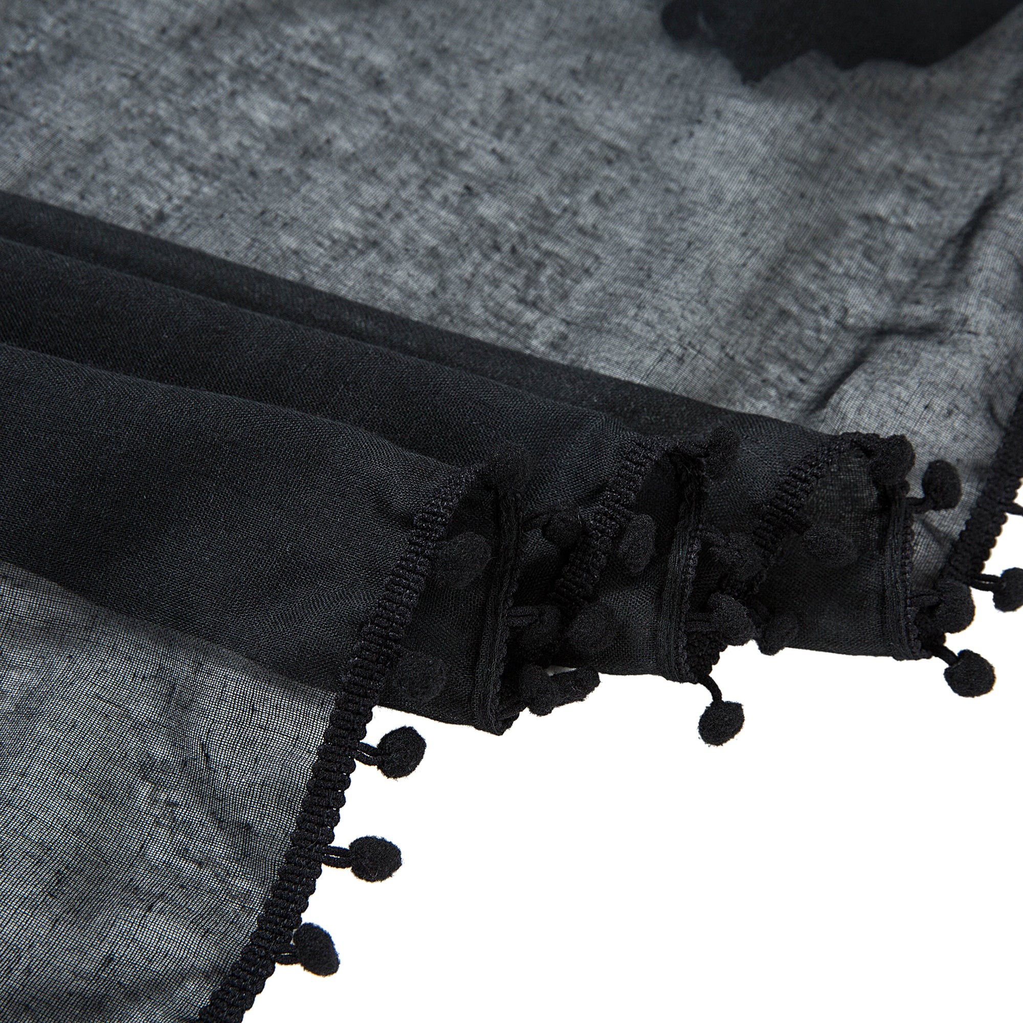 Chèche coton noir Elvia Noir 100% Coton 180x70cm
