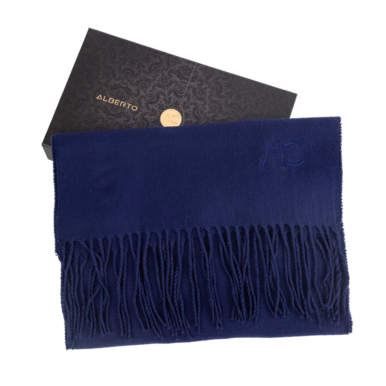 Écharpe en cachemire bleu marine Dolce Caldo Marine 100% Cachemire 180x35cm