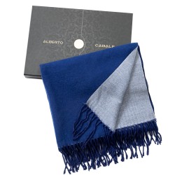 Écharpe en cachemire bleu marine Recto-Verso Bleu marine 100% Cachemire 180x35cm