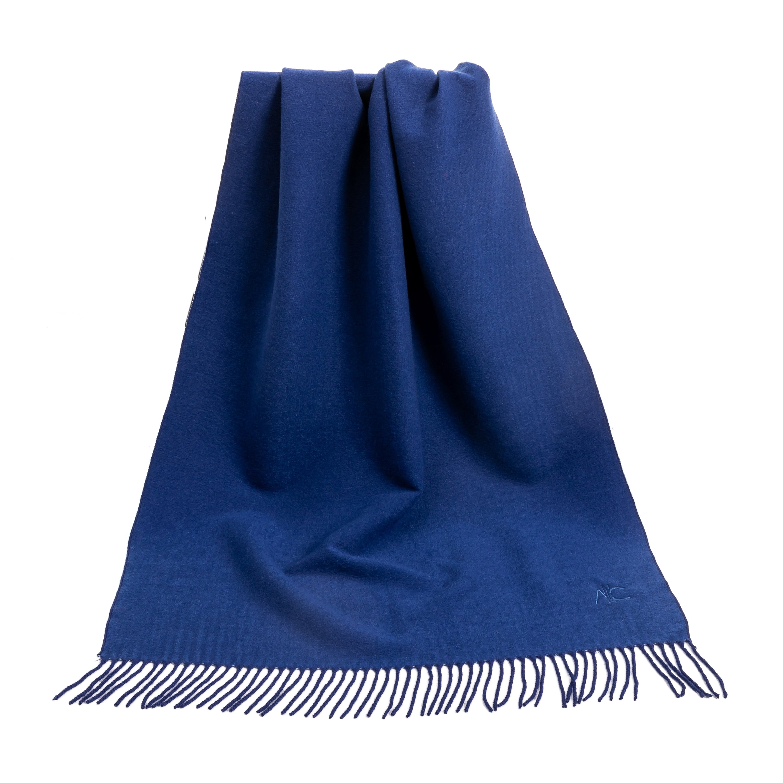 Écharpe en cachemire bleu marine Recto-Verso Bleu marine 100% Cachemire 180x35cm