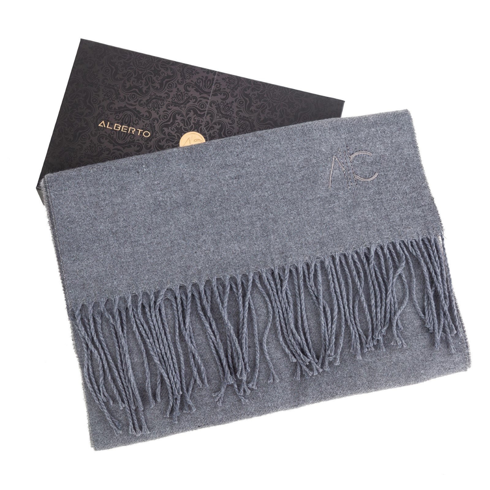Écharpe en cachemire Dolce Caldo Gris anthracite 100% Cachemire 180x35cm