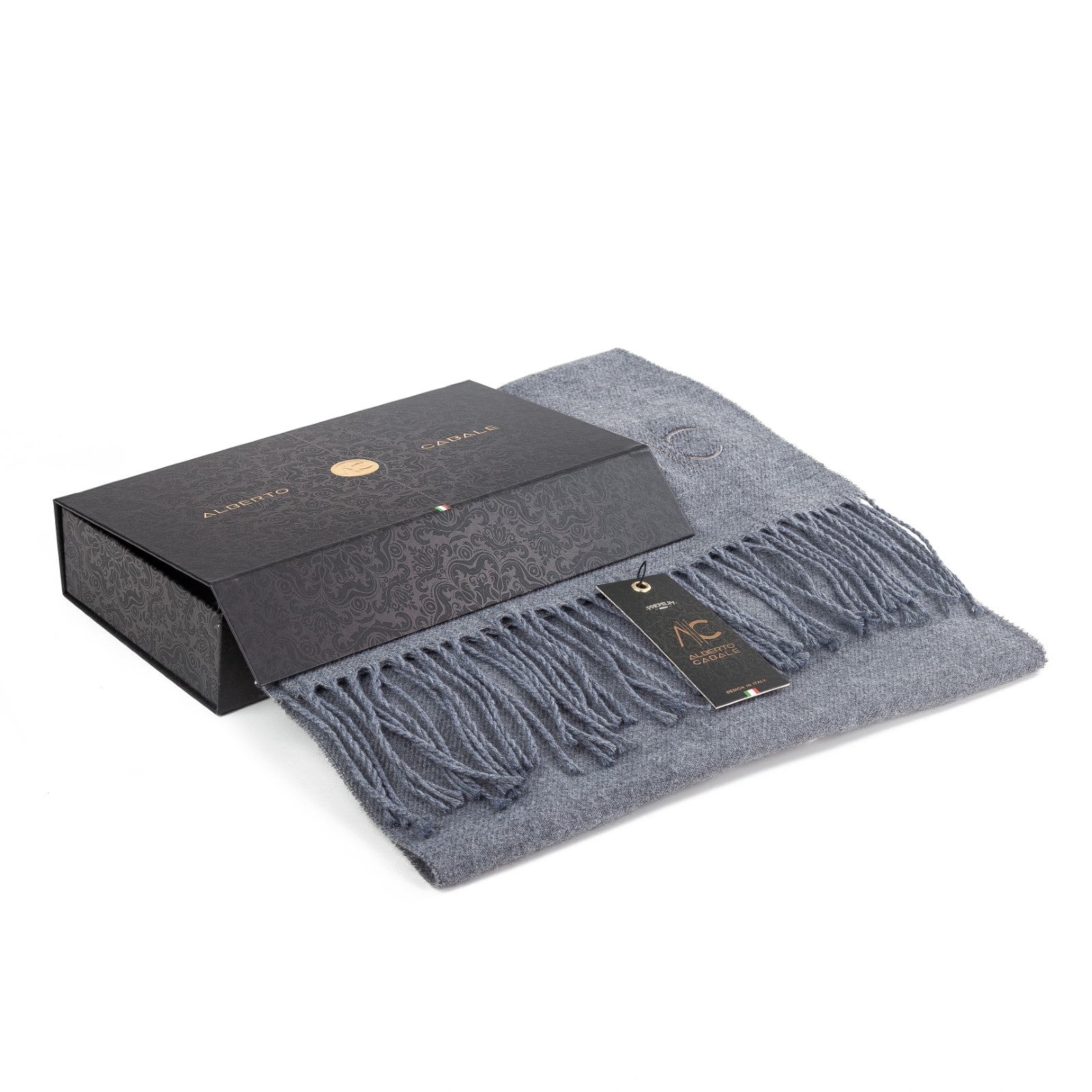 Écharpe en cachemire Dolce Caldo Gris anthracite 100% Cachemire 180x35cm