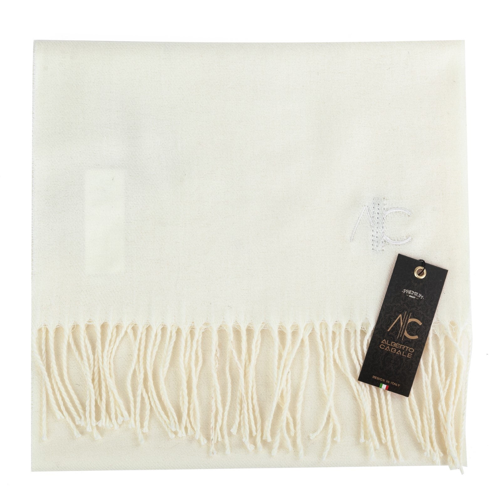 Écharpe en cachemire ivoire Dolce Caldo Blanc 100% Cachemire 180x35cm