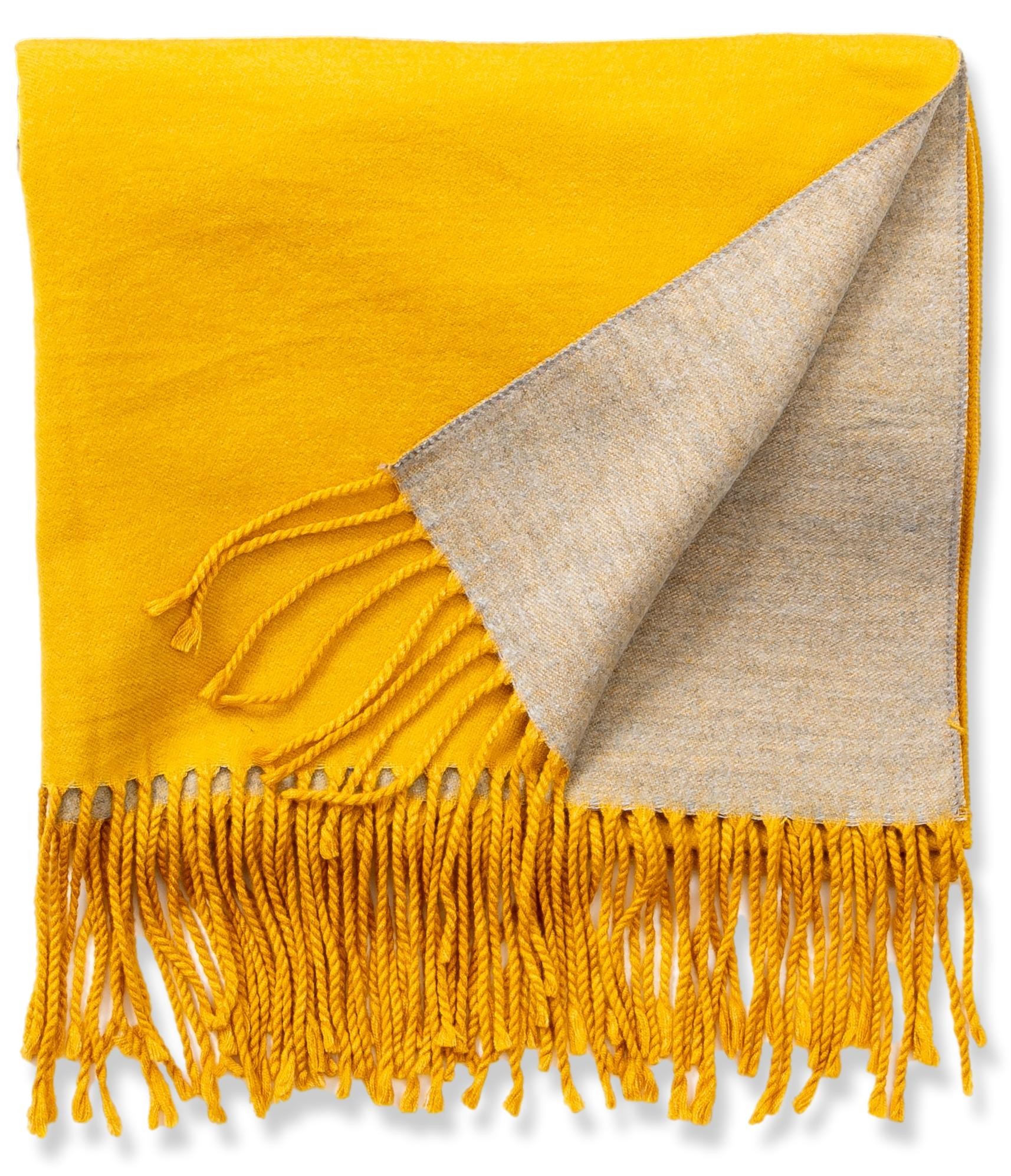 Écharpe en cachemire jaune Recto-Verso