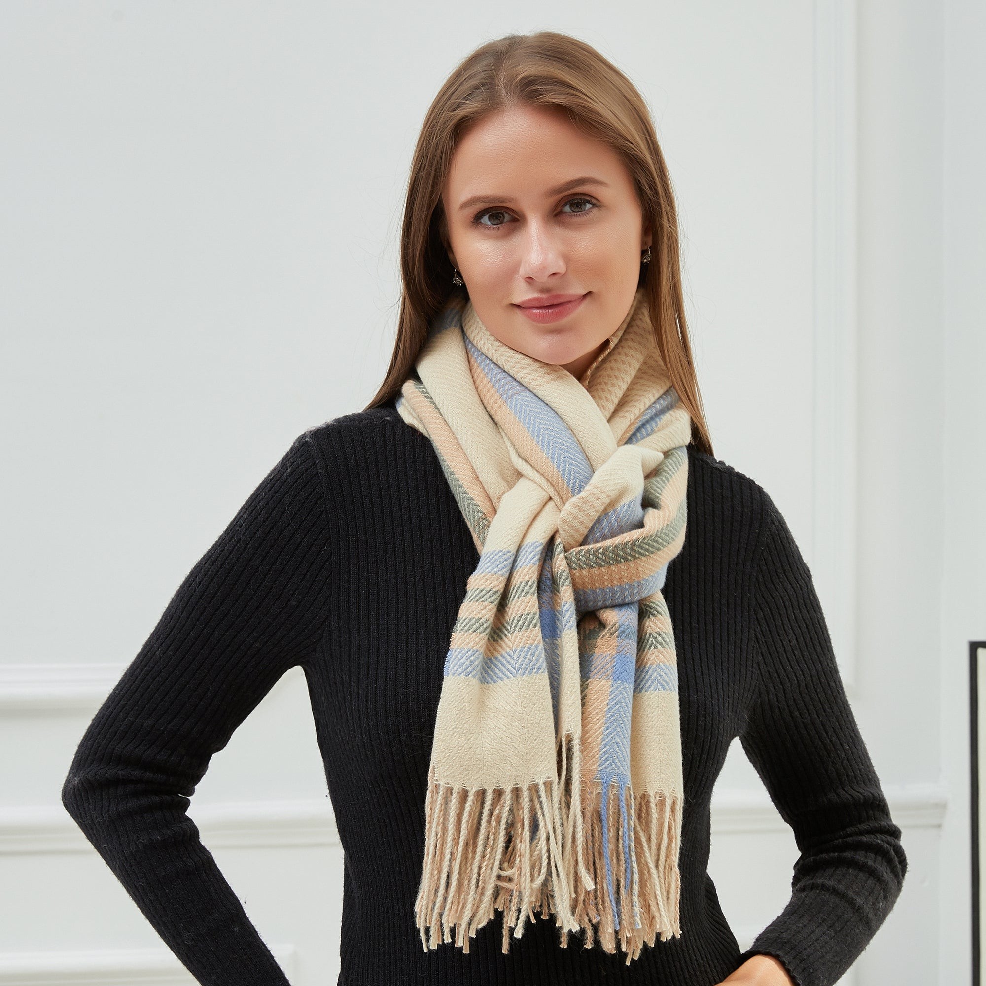 Echarpe GEMMA Jaune Cachemire 180x65 cm